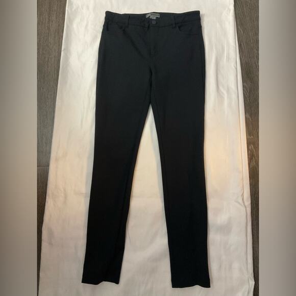 Vince Career Workwear Pants Mid Rise Black Ponte Stretch Skinny Riding Pants 6 - Picture 3 of 9
